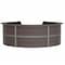 Linea Italia Reception Desk 11.1 ft D X 46 in H, 11.8 ft W X Thermofused Laminate, Mocha ZUT299 - alternate 1